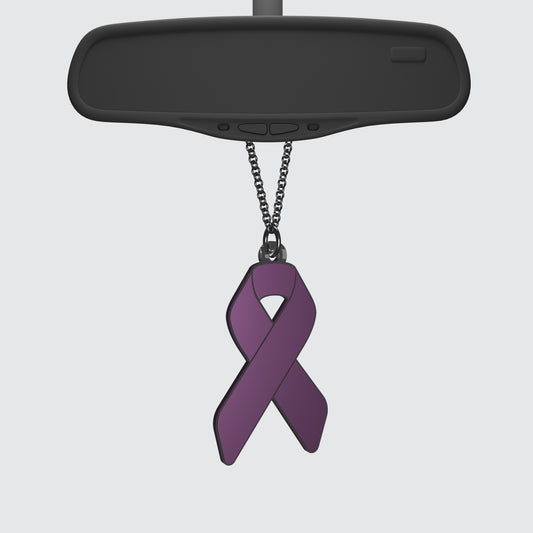 Cancer Ribbon Rearview Mirror Emblem