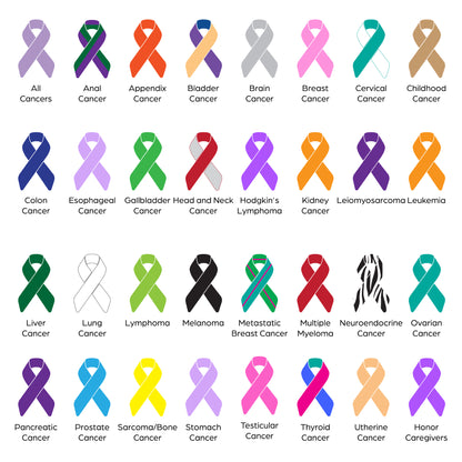 Cancer Ribbon Rearview Mirror Emblem